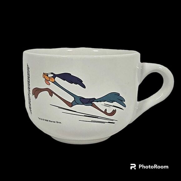1998 Vintage Looney Tunes Warner Bros Road‎ Runner Cartoon Mug 16 Oz - Picture 1 of 9